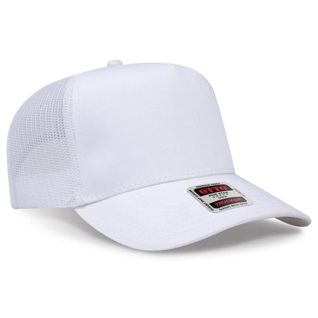 OTTO CAP 5 Panel Mid Profile Mesh Back Trucker Hat OTTO 32 - 285 White OSFM - Adult Hats