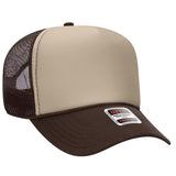 OTTO CAP 5 Panel Mid Profile Mesh Back Trucker Hat OTTO 32 - 467 Brn/Tan/Brn OSFM - Adult Hats