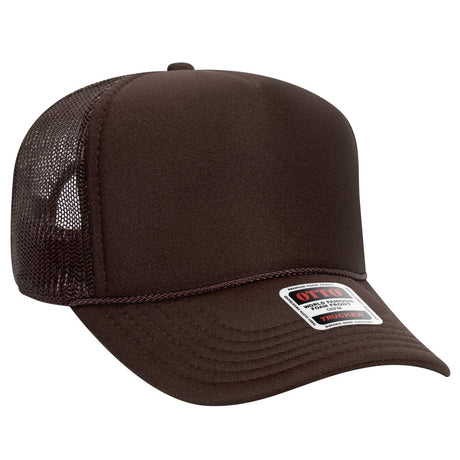 OTTO CAP 5 Panel Mid Profile Mesh Back Trucker Hat OTTO 32 - 467 Brown OSFM - Adult Hats