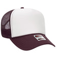 OTTO CAP 5 Panel Mid Profile Mesh Back Trucker Hat OTTO 32 - 467 Mrn/Wht/Mrn OSFM - Adult Hats