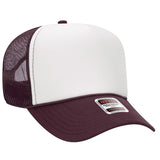 OTTO CAP 5 Panel Mid Profile Mesh Back Trucker Hat OTTO 32 - 467 Mrn/Wht/Mrn OSFM - Adult Hats