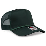 OTTO CAP 5 Panel Mid Profile Mesh Back Trucker Hat OTTO 39 - 071 Dk. Green OSFM - Adult Caps