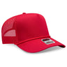 OTTO CAP 5 Panel Mid Profile Mesh Back Trucker Hat OTTO 39 - 071 Red OSFM - Adult Caps