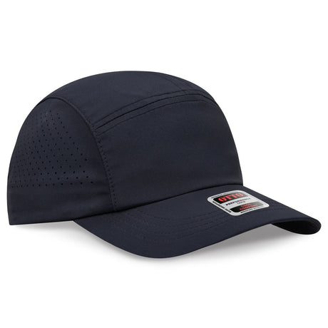 OTTO CAP 5 Panel Running Hat w/ Elastic Soft Visor OTTO 133 - 1 Black OSFM - Adult Visors