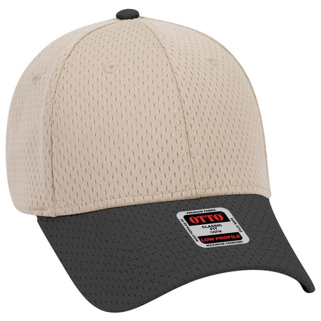 OTTO CAP 6 Panel Low Profile Baseball Cap OTTO 19 - 366 Blk/Kha OSFM - Adult Hats