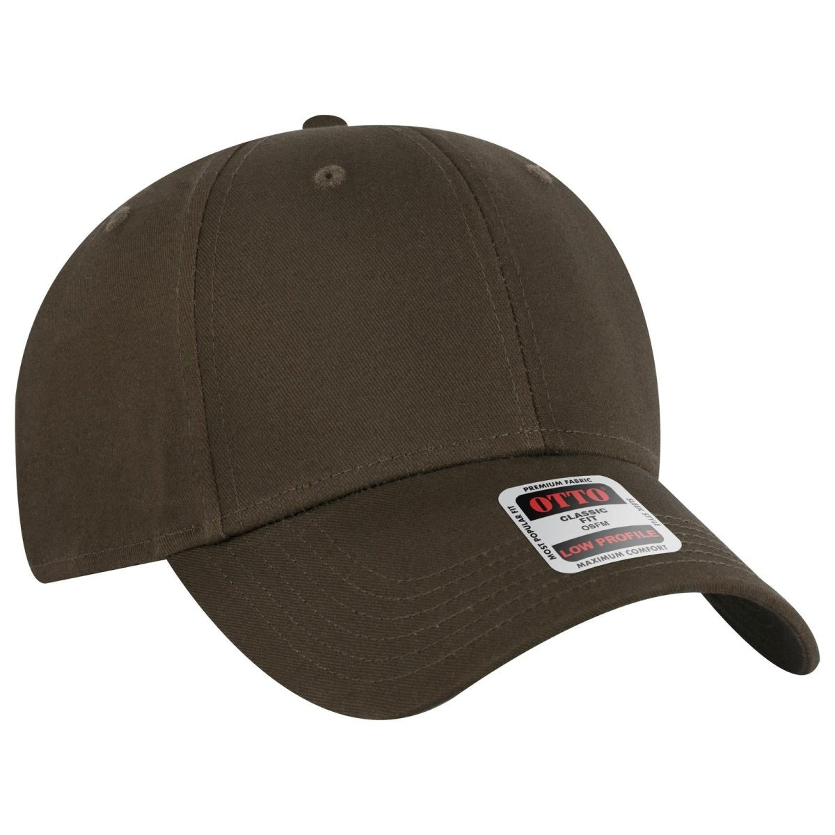 OTTO CAP 6 Panel Low Profile Baseball Cap OTTO 19 - 536 Dk. Brown OSFM - Adult Hats