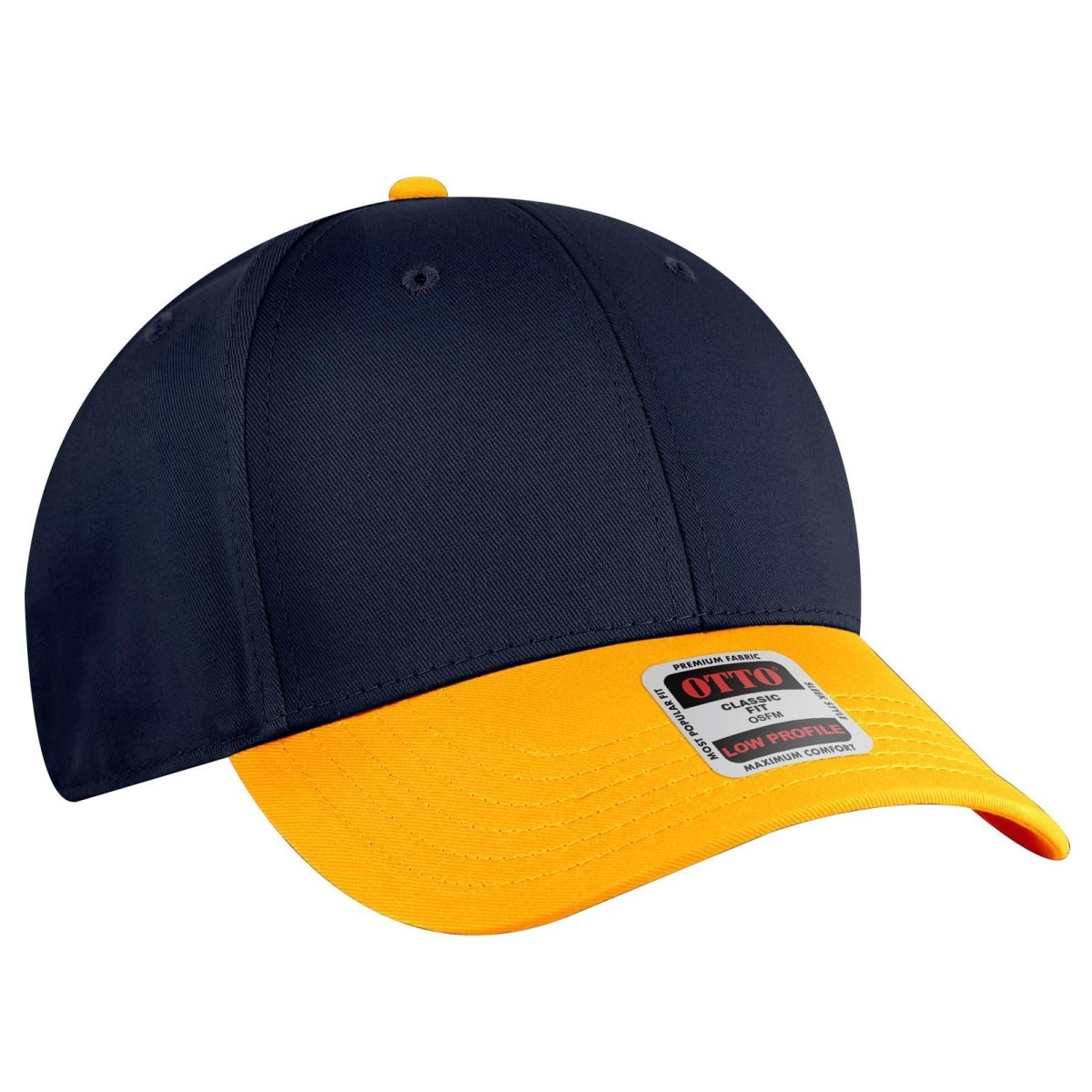 OTTO CAP 6 Panel Low Profile Baseball Cap OTTO 19 - 536 Gld/Nvy/Nvy OSFM - Adult Hats