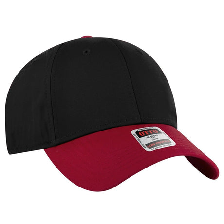 OTTO CAP 6 Panel Low Profile Baseball Cap OTTO 19 - 536 Red/Blk/Blk OSFM - Adult Hats