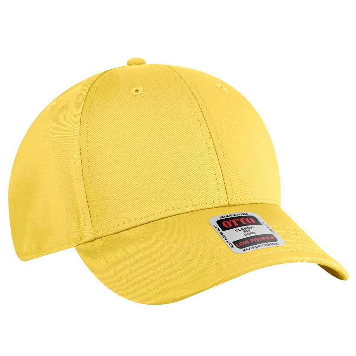 OTTO CAP 6 Panel Low Profile Baseball Cap OTTO 19 - 536 Yellow OSFM - Adult Hats