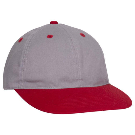 OTTO CAP 6 Panel Low Profile Baseball Cap OTTO 25 - 023 Red/Gry OSFM - Adult Hats