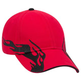 OTTO CAP 6 Panel Low Profile Baseball Cap OTTO 58 - 755 Red/Blk/Blk OSFM - Adult Hats