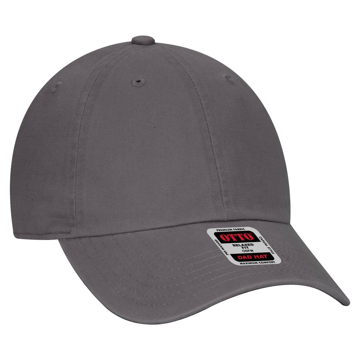 OTTO CAP 6 Panel Low Profile Dad Hat OTTO 18 - 1219 Char. Gray OSFM - Adult Hats