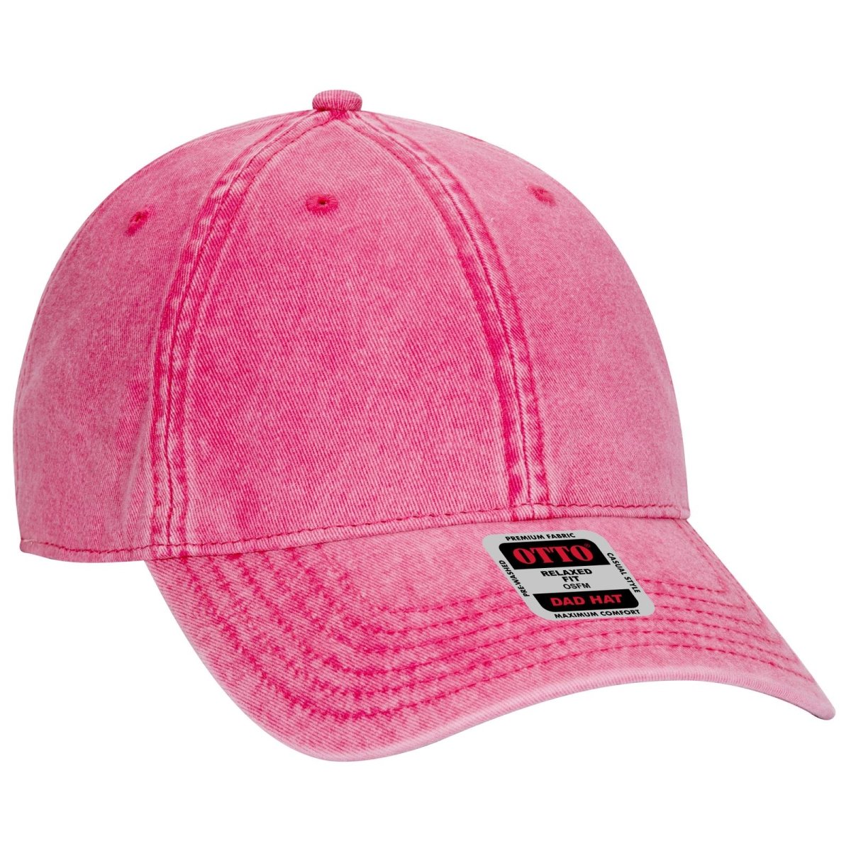 OTTO CAP 6 Panel Low Profile Dad Hat OTTO 18 - 1248 Hot Pink OSFM - Adult Hats