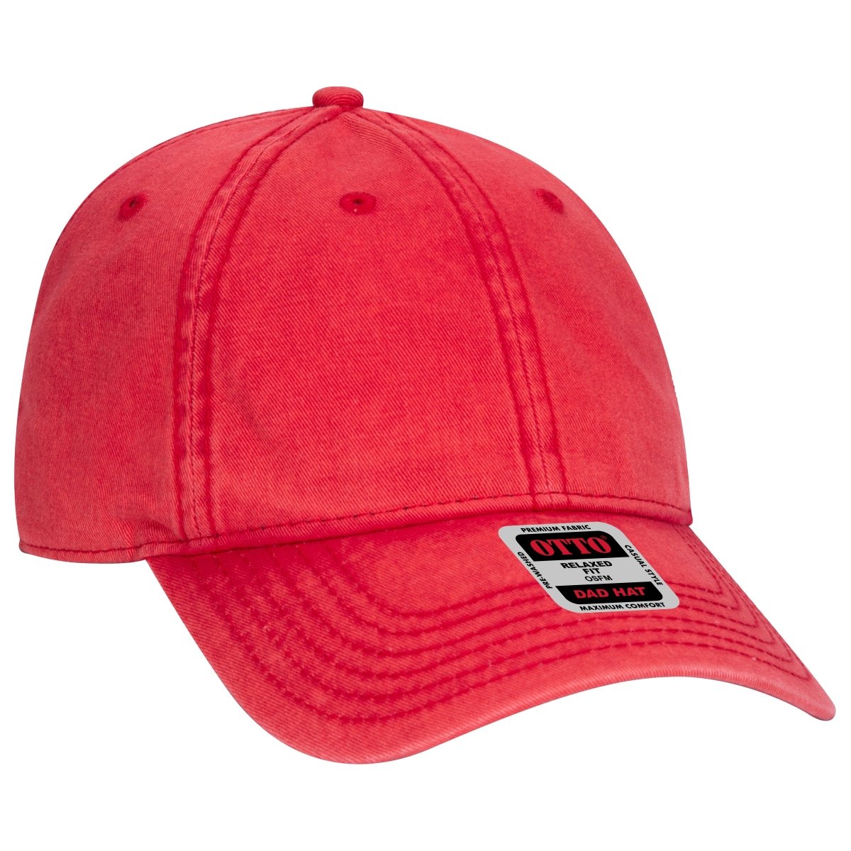 OTTO CAP 6 Panel Low Profile Dad Hat OTTO 18 - 1248 Red OSFM - Adult Hats