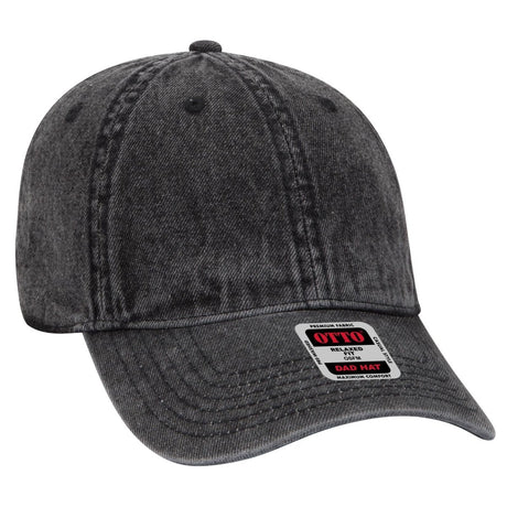 OTTO CAP 6 Panel Low Profile Dad Hat OTTO 18 - 1249 Black OSFM - Adult Hats