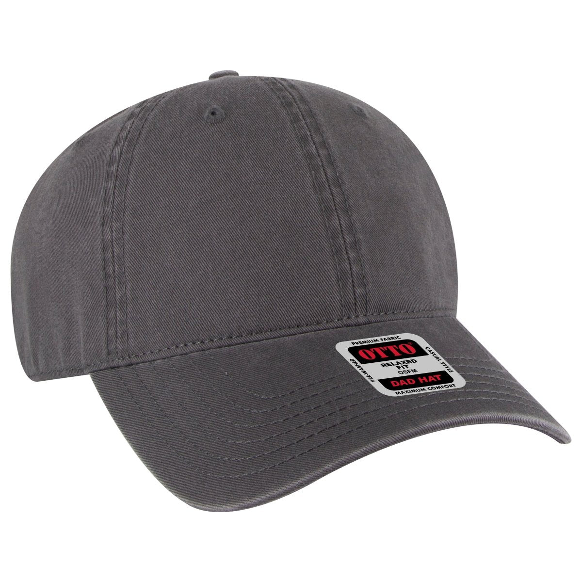 OTTO CAP 6 Panel Low Profile Dad Hat OTTO 18 - 1322 Char. Gray OSFM - Adult Hats