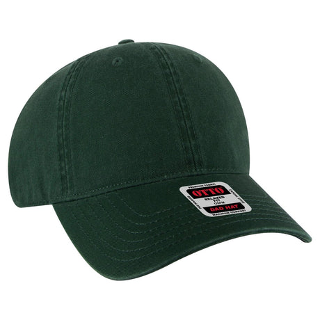 OTTO CAP 6 Panel Low Profile Dad Hat OTTO 18 - 1322 Dk. Green OSFM - Adult Hats