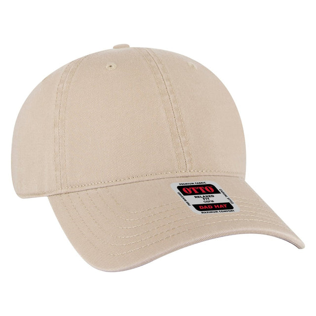 OTTO CAP 6 Panel Low Profile Dad Hat OTTO 18 - 1322 Khaki OSFM - Adult Hats