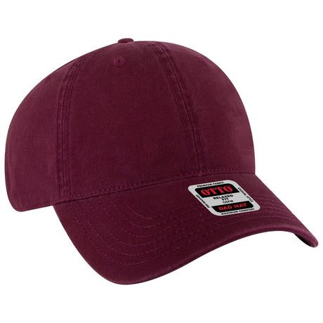 OTTO CAP 6 Panel Low Profile Dad Hat OTTO 18 - 1322 Maroon OSFM - Adult Hats