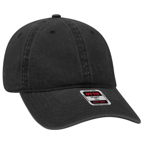 OTTO CAP 6 Panel Low Profile Dad Hat OTTO 18 - 202 Black OSFM - Adult Hats