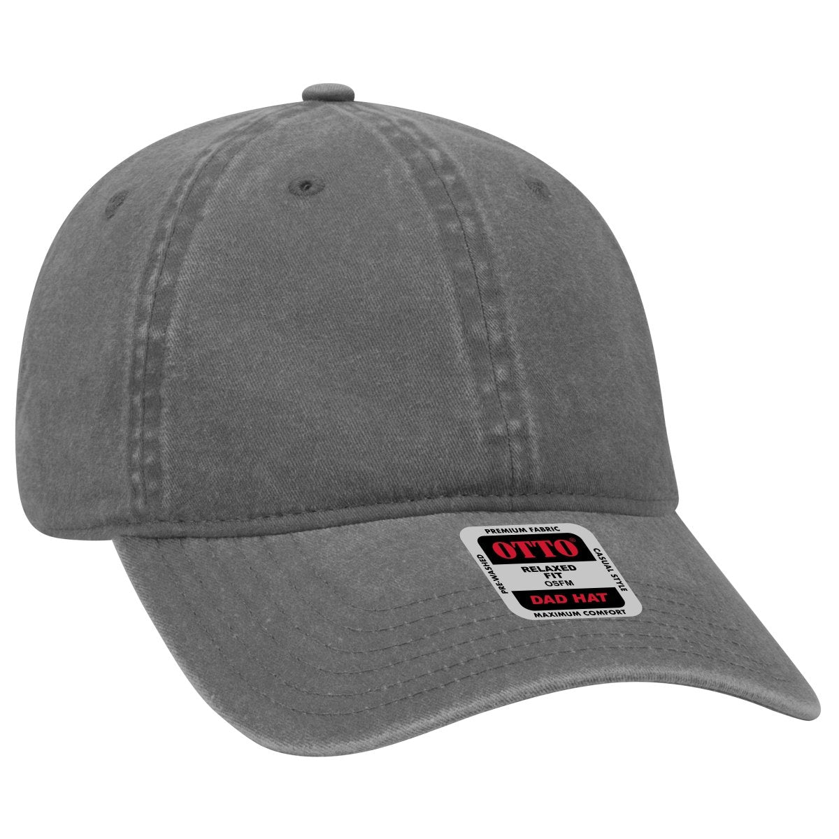 OTTO CAP 6 Panel Low Profile Dad Hat OTTO 18 - 202 Char. Gray OSFM - Adult Hats