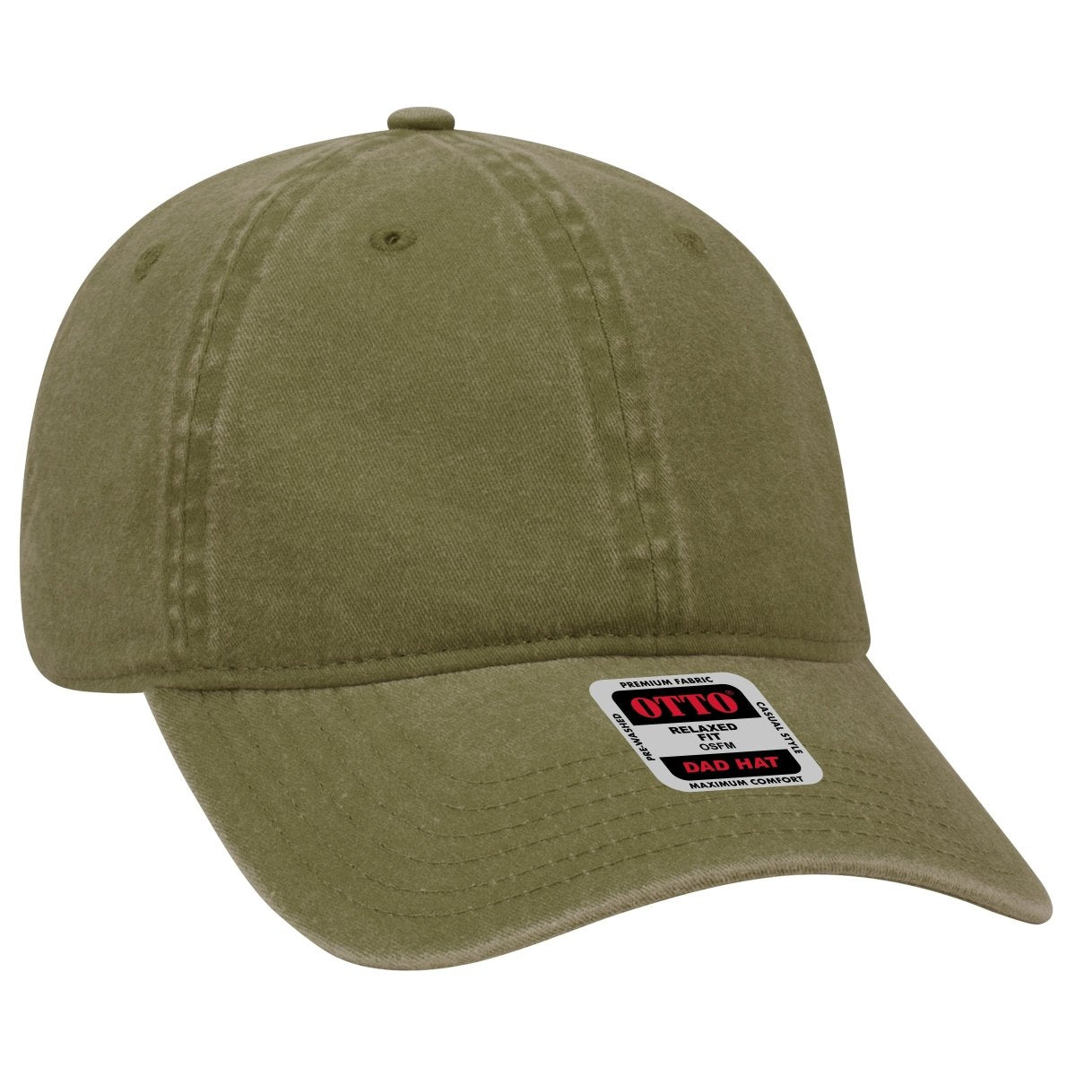 OTTO CAP 6 Panel Low Profile Dad Hat OTTO 18 - 202 Ol. Green OSFM - Adult Hats