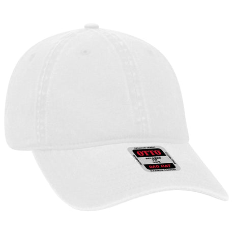 OTTO CAP 6 Panel Low Profile Dad Hat OTTO 18 - 202 White OSFM - Adult Hats