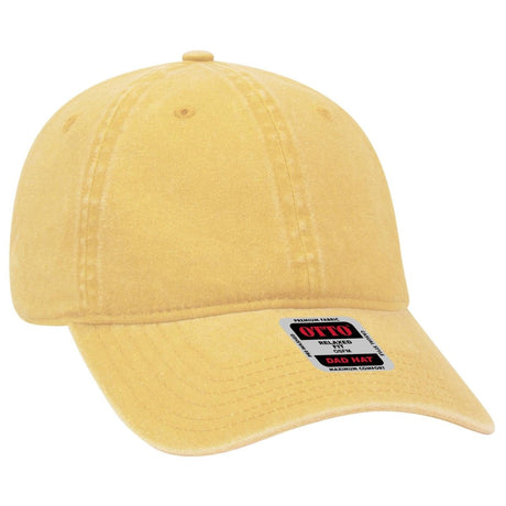 OTTO CAP 6 Panel Low Profile Dad Hat OTTO 18 - 202 Yellow OSFM - Adult Hats