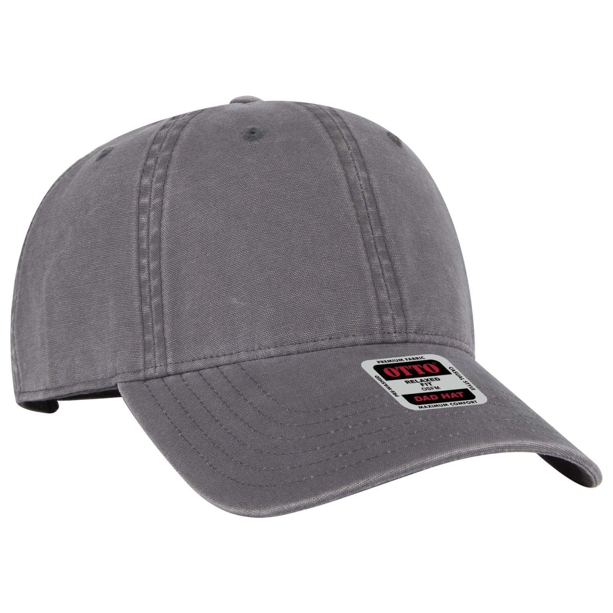 OTTO CAP 6 Panel Low Profile Dad Hat OTTO 18 - 3 Char. Gray OSFM - Adult Hats