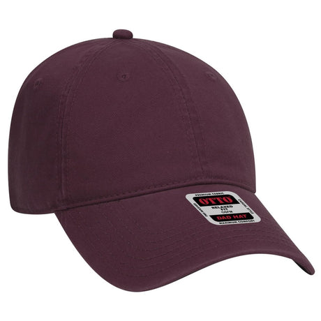 OTTO CAP 6 Panel Low Profile Dad Hat OTTO 18 - 692 Maroon OSFM - Adult Hats