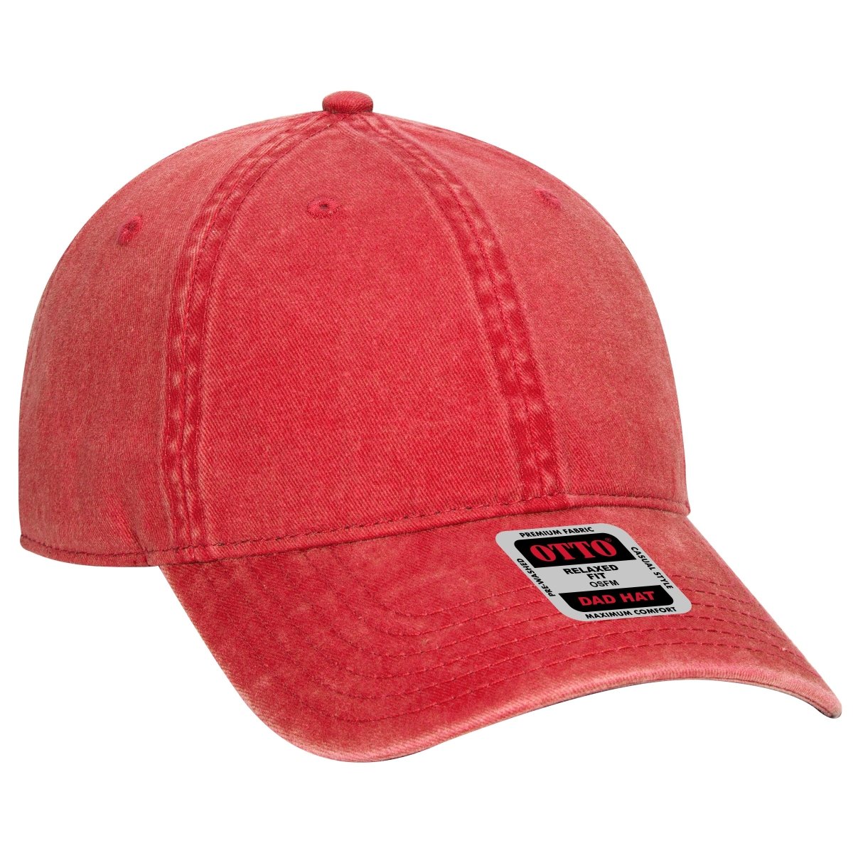OTTO CAP 6 Panel Low Profile Dad Hat OTTO 18 - 711 Red OSFM - Adult Hats