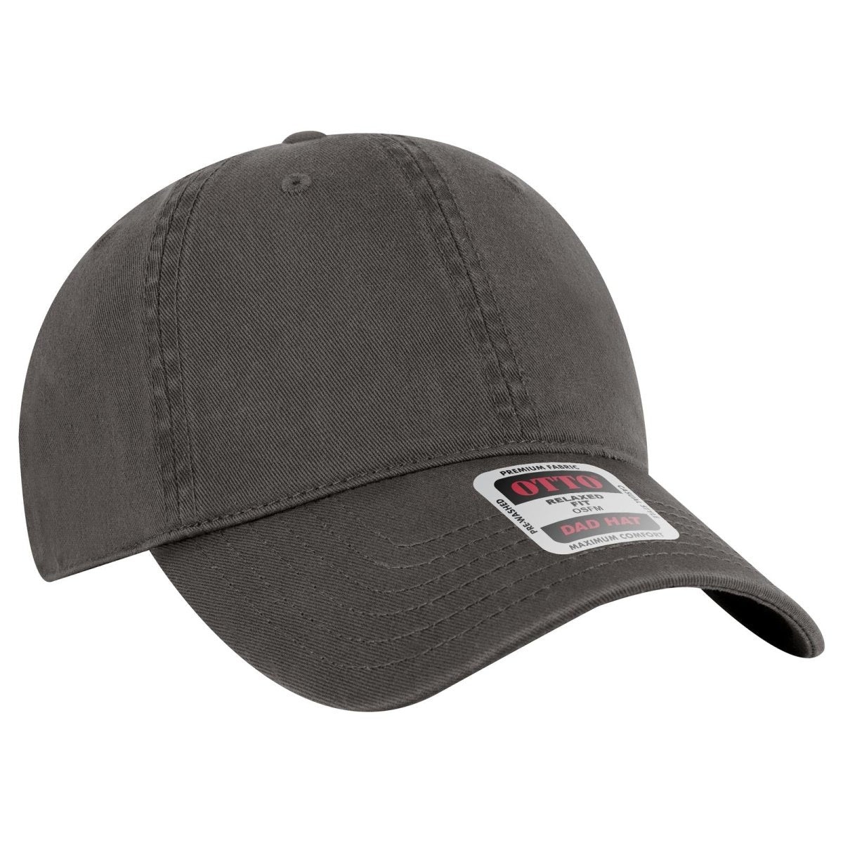 OTTO CAP 6 Panel Low Profile Dad Hat OTTO 18 - 772 Char. Gray OSFM - Adult Hats