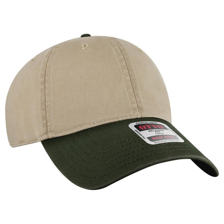 OTTO CAP 6 Panel Low Profile Dad Hat OTTO 18 - 772 Dk.Grn/Kha OSFM - Adult Hats