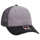 OTTO CAP 6 Panel Low Profile Mesh Back Trucker Dad Hat OTTO 121 - 858 Blk/Gry/Ch.Gry OSFM - Adult Hats