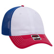 OTTO CAP 6 Panel Low Profile Mesh Back Trucker Dad Hat OTTO 121 - 858 Red/Wht/Ryl OSFM - Adult Hats
