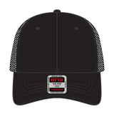 OTTO CAP 6 Panel Low Profile Mesh Back Trucker Hat OTTO 83 - 1239 Black Young Adult Hats