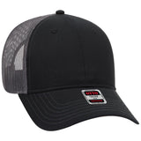 OTTO CAP 6 Panel Low Profile Mesh Back Trucker Hat OTTO 83 - 1239 Blk/Blk/Ch.Gry OSFM - Adult Hats