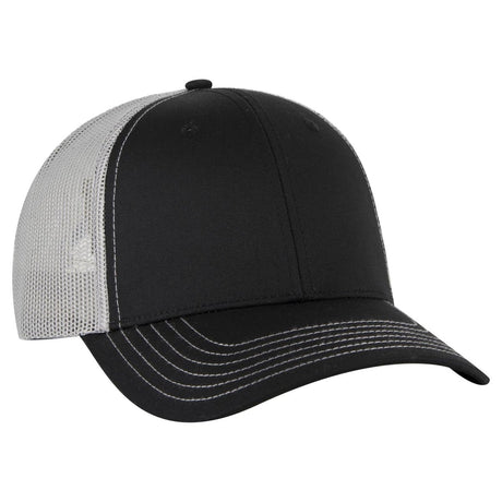 OTTO CAP 6 Panel Low Profile Mesh Back Trucker Hat OTTO 83 - 1239 Blk/Blk/Gry OSFM - Adult Hats