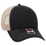 OTTO CAP 6 Panel Low Profile Mesh Back Trucker Hat OTTO 83 - 1239 Blk/Blk/Kha OSFM - Adult Hats