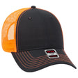 OTTO CAP 6 Panel Low Profile Mesh Back Trucker Hat OTTO 83 - 1239 Blk/Blk/N Org OSFM - Adult Hats