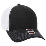 OTTO CAP 6 Panel Low Profile Mesh Back Trucker Hat OTTO 83 - 1239 Blk/Blk/Wht OSFM - Adult Hats