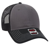 OTTO CAP 6 Panel Low Profile Mesh Back Trucker Hat OTTO 83 - 1239 Blk/Ch.Gry/Blk OSFM - Adult Hats