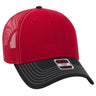 OTTO CAP 6 Panel Low Profile Mesh Back Trucker Hat OTTO 83 - 1239 Blk/Red/Red OSFM - Adult Hats