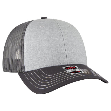 OTTO CAP 6 Panel Low Profile Mesh Back Trucker Hat OTTO 83 - 1239 Ch Gry/Ht Gry/Ch Gry OSFM - Adult Hats