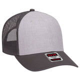 OTTO CAP 6 Panel Low Profile Mesh Back Trucker Hat OTTO 83 - 1239 CharcoalGray/HeatherGray/CharcoalGray OSFM - Adult Hats