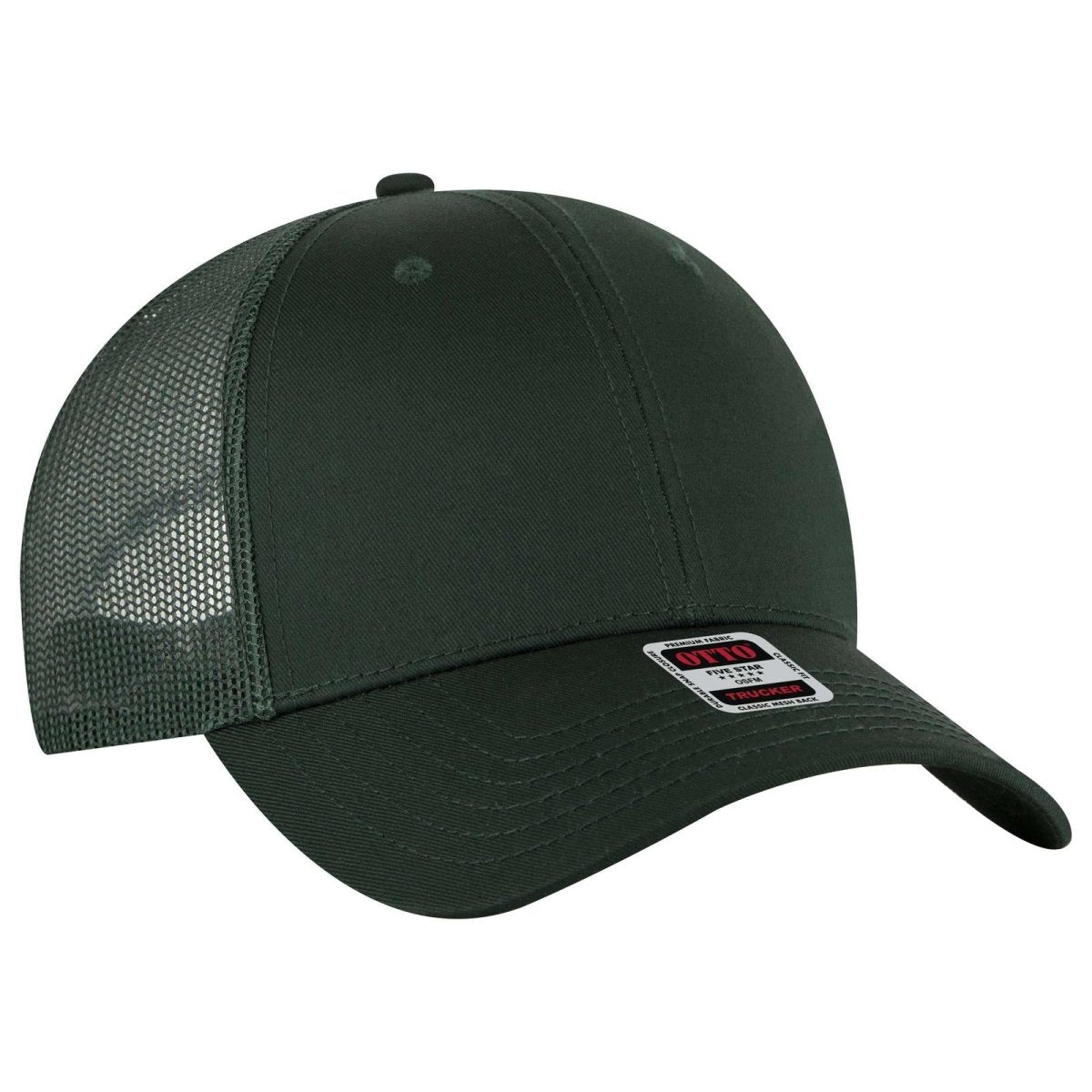 OTTO CAP 6 Panel Low Profile Mesh Back Trucker Hat OTTO 83 - 1239 Dk. Green OSFM - Adult Hats