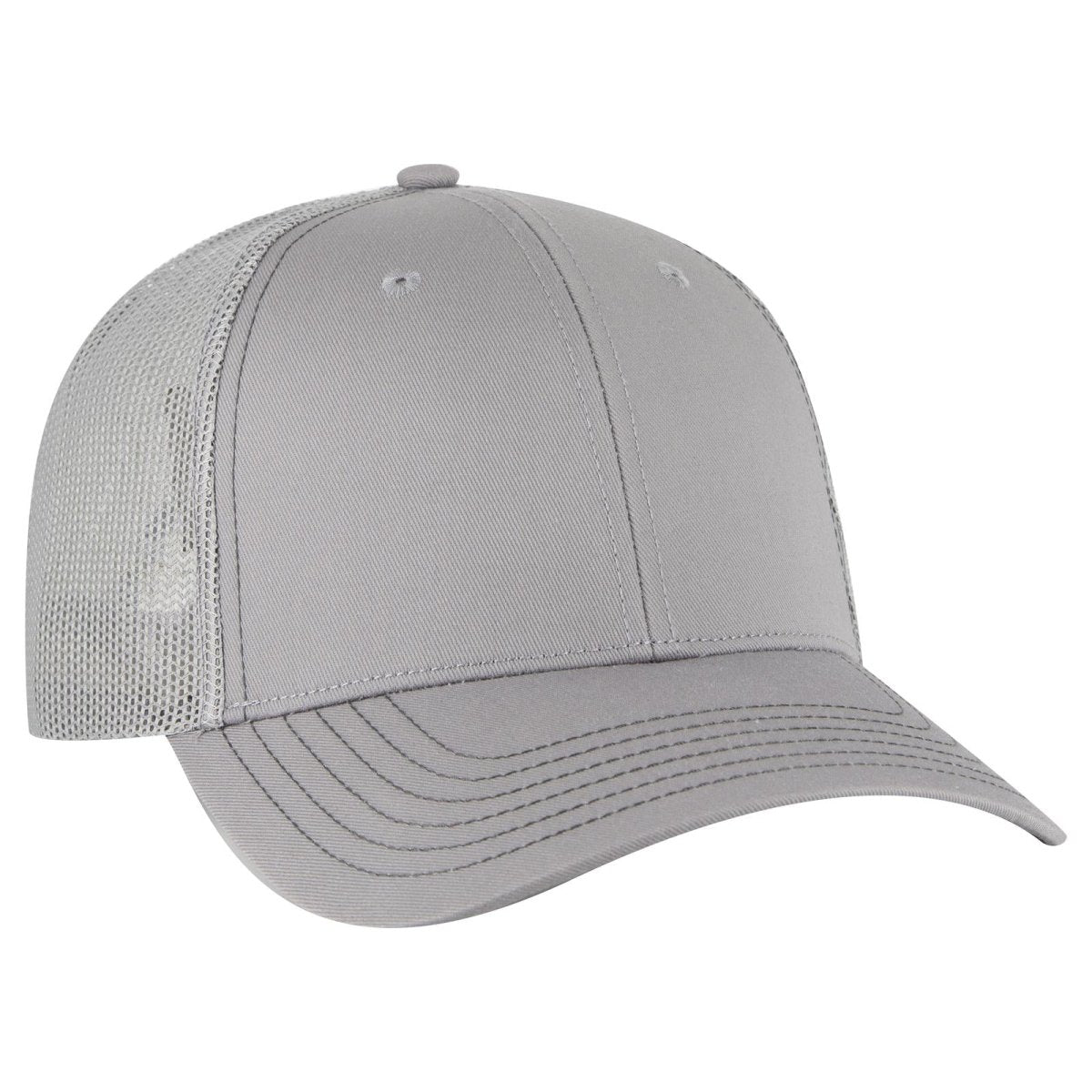 OTTO CAP 6 Panel Low Profile Mesh Back Trucker Hat OTTO 83 - 1239 Gray OSFM - Adult Hats