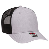 OTTO CAP 6 Panel Low Profile Mesh Back Trucker Hat OTTO 83 - 1239 H. Gry/H. Gry/Blk OSFM - Adult Hats