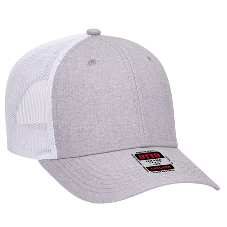 OTTO CAP 6 Panel Low Profile Mesh Back Trucker Hat OTTO 83 - 1239 HeatherGray/HeatherGray/White OSFM - Adult Hats