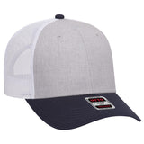 OTTO CAP 6 Panel Low Profile Mesh Back Trucker Hat OTTO 83 - 1239 Navy/HeatherGray/White OSFM - Adult Hats